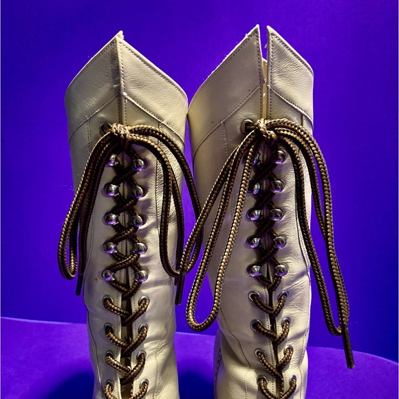Vtg. 80’s Ankle Boot Lace Up Wing Tip - Picture 2 of 14